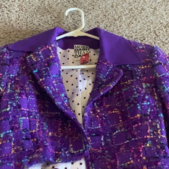 Boucle Purple Vintage Cropped Jacket - Picture 2 of 8